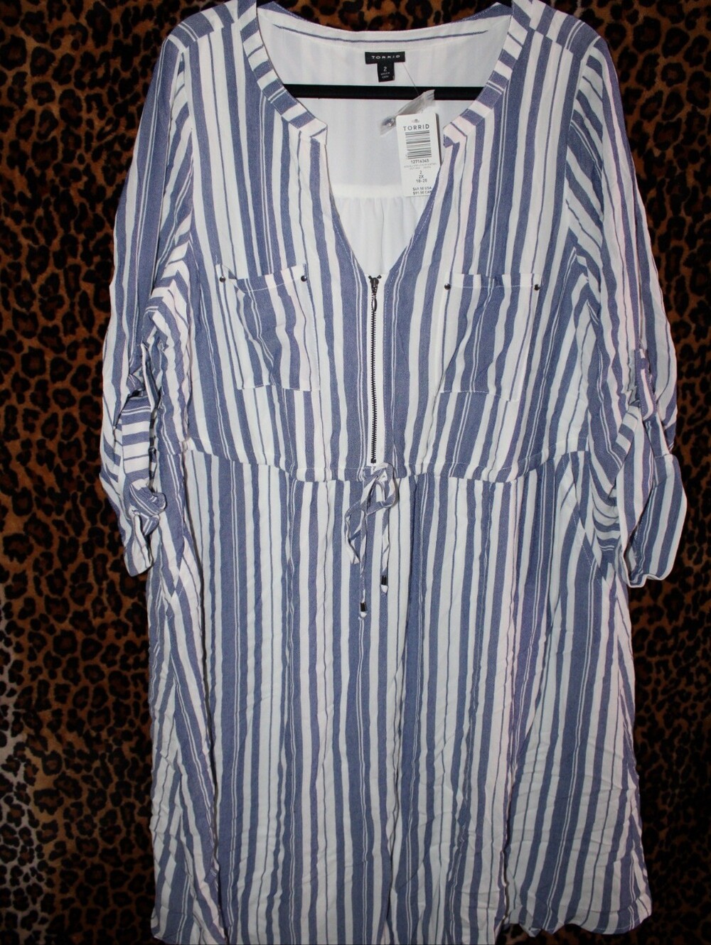 NWT Torrid Blue and White Striped Shirt Dress